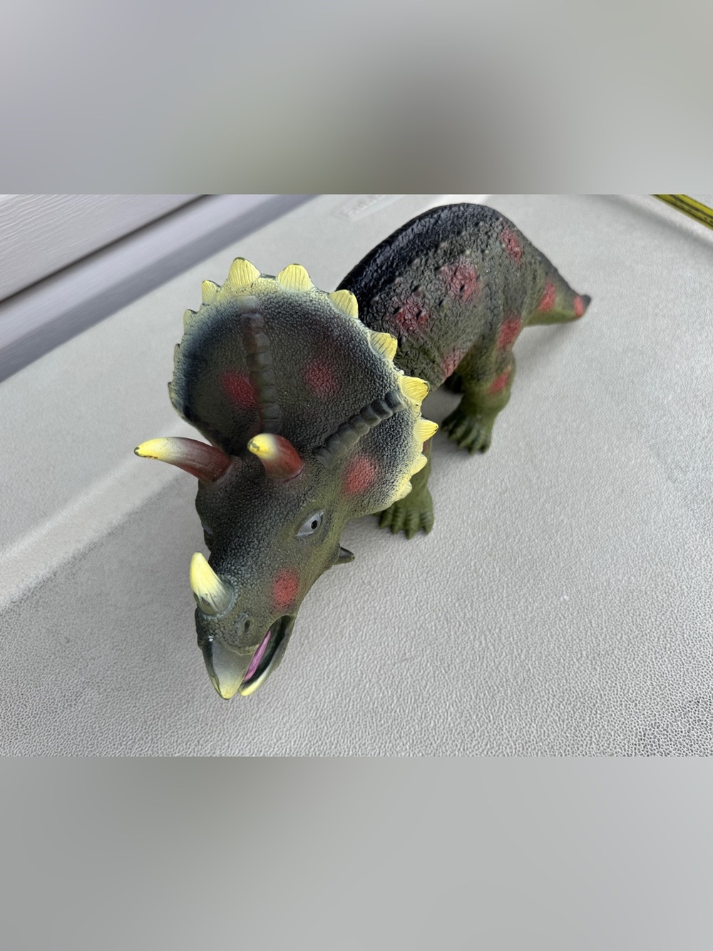 Triceratops Toys R Us Figure Large Dinosaur 16.5” Rubber/soft PVC figure.